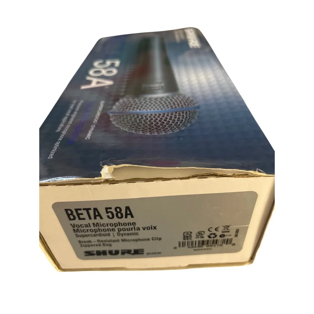 Shure Beta 58A Supercardioid Dynamic Vocal Microphone Blue Grey New NIB